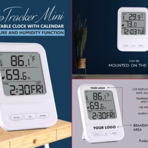 A141 – TempTracker Mini: Table Clock with Calendar, Temperature and Humidity function | Wall Hanging function