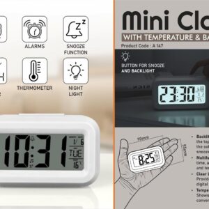 A147 – Mini Clock with Temperature & Backlight