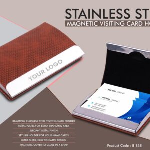 B138 – Stainless Steel Magnetic Visiting Card holder