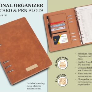 B161 – Personal organizer with Card & Pen slots | Metal plate included | Changeable refill
