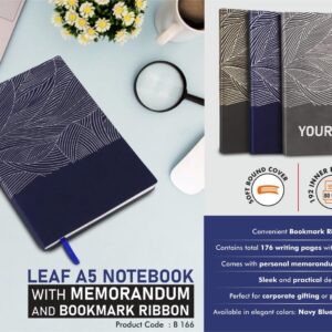 B166 – Leaf A5 Notebook with Memorandum and Bookmark Ribbon