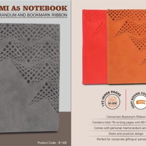 B168 – Origami A5 Notebook with Memorandum and Bookmark Ribbon