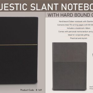 B169 – Majestic Slant Notebook with Hard bound cover | Includes Memorandum and Bookmark Ribbon