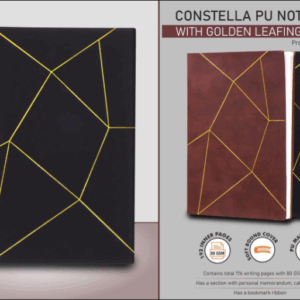 B189 – Constella PU notebook with Golden leafing | With Memorandum and Bookmark Ribbon