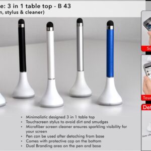B43 – Plungee: 3 in 1 table top (Pen with stylus and cleaner)