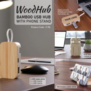 WoodHub Bamboo USB Hub