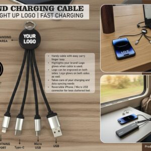C78A – Round charging cable with light up logo | Fast Charging