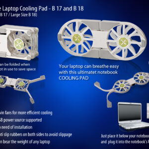 CB17 – Folding Laptop stand with USB Fan (Small)