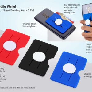 E236 – Silicon mobile wallet with finger slit | Smart branding area