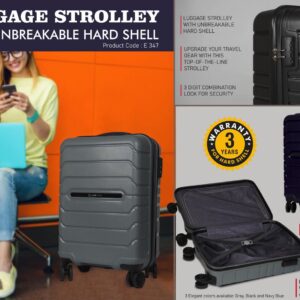 E347 – Cabin Size 20 inch Luggage Strolley with Unbreakable Hard Shell | High quality wheels