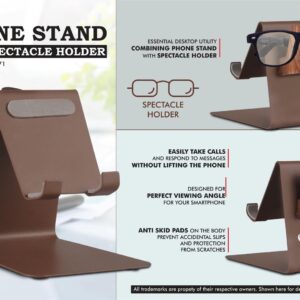 E371 – Metal Phone stand with Spectacle holder | Perfect for glasses & goggles