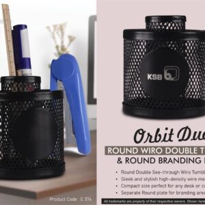 E374 – Orbit Duo: Round Wiro Double tumbler & Round Branding Plate
