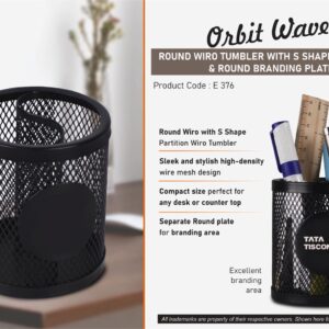 E376 – Orbit Wave: Round Wiro tumbler with S shape partition & Round Branding Plate