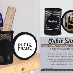 E378 – Orbit Snap: Photo Frame with Round Wiro tumbler & Round Branding Plate