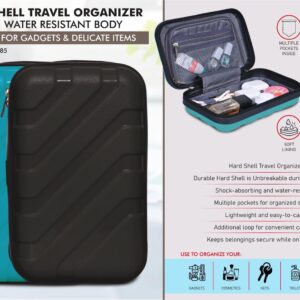 E385 – Hard Shell Travel Organizer with unbreakable shell | Suitable for Gadgets & Delicate items | Shock absorbing & Water Resistant