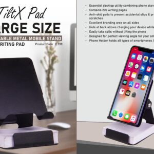 E390 – TiltX Pad: Large size Adjustable metal mobile stand with writing pad | 200 writing sheets
