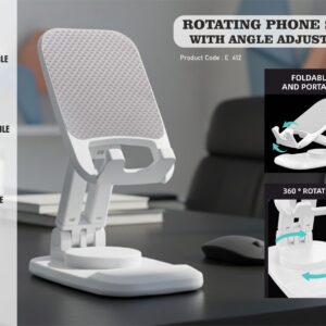 E412 – Rotating phone stand with Angle adjustment | Height adjustable | Foldable body