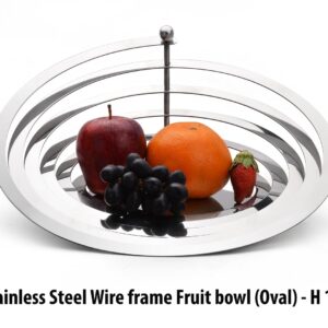 H120 – SS Wire frame Fruit bowl (Oval)