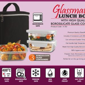 H313 – GlassMate Lunch Box: Lunch box with High quality borosilicate glass Containers