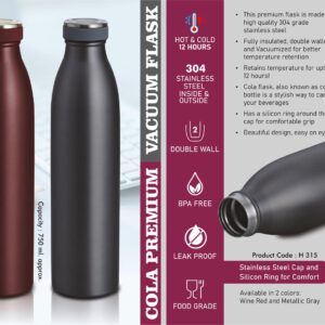 H315 – Cola Premium Vacuum Flask | 304 steel inside & outside | Capacity 750ml | 12 hours hot / cold