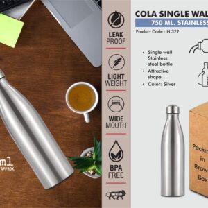 H322 – Cola Single Wall Steel bottle 750ml : Natural