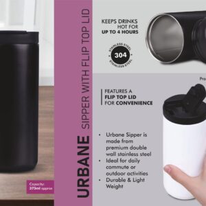 H329 – Urbane: Vacuumized mug sipper with flip top lid | Keeps hot for 4-6 hours | Capacity 375ml approx