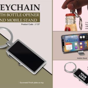 J137 – Keychain with Bottle opener and Mobile stand