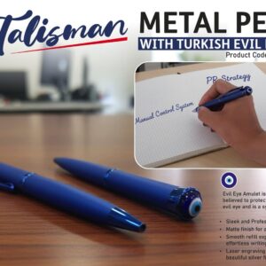 L195 – Talisman: Metal Pen with Turkish Evil eye | Protects against bad omen