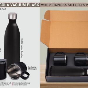 Q162 – Set of Cola Vacuum Flask with 2 Stainless steel cups in Gift box