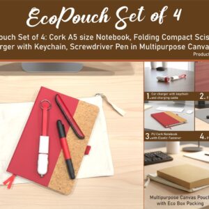 Q228 – EcoPouch Set of 5: Travel Utility Kit in Multipurpose Canvas Pouch