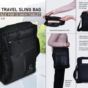 S57 – Large Travel sling bag with space for 13 inch Tablet | Perfect for Large iPad