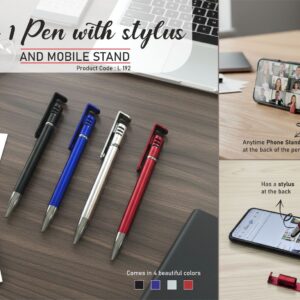 L192 – 3 in 1 Pen with stylus and mobile stand | Hidden stylus with detachable phone stand