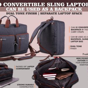S41 – Coco Convertible Sling Laptop Bag | Can be used as a backpack | Dual tone finish | Separate laptop space