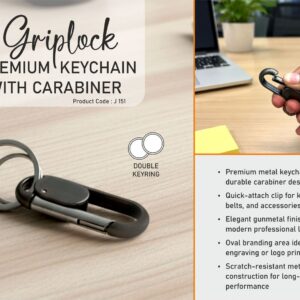 J151 – Griplock: Premium keychain with carabiner | Oval branding area