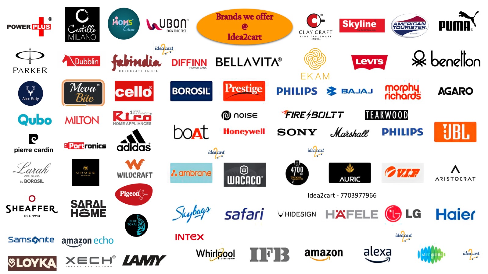 Brands we offer at Idea2cart